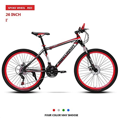 Vélo de montagnes : Mountain Bike 26 pouces, double disque de frein Cadre de vélo Semi-rigide, Vélos de montagne Pays Hommes 21 / 24 / 27 Vitesse AQUILA1125 (Color : Red)