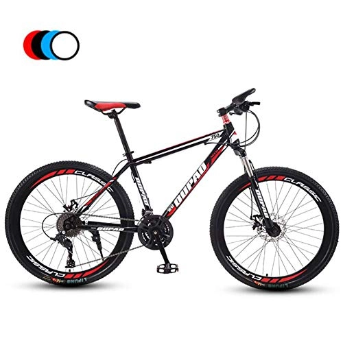 Vélo de montagnes : Mountain Bike 26 pouces haute en acier au carbone variable Freins Vitesse vélo à double disque Outroad vélos, avec résistant à l'usure des pneus antidérapante AQUILA1125 (Color : B)