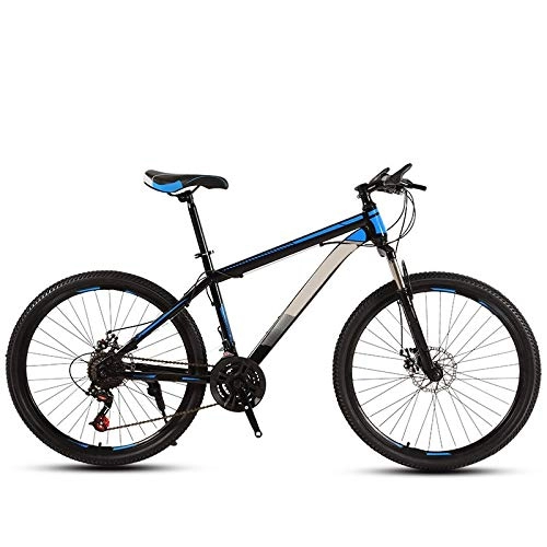 Vélo de montagnes : ndegdgswg VTT 24 / 26 pouces double choc noir et bleu, pour adultes, tout-terrain, vitesse variable, voiture de sport, jeune étudiant, vélo 26" 27 vitesses