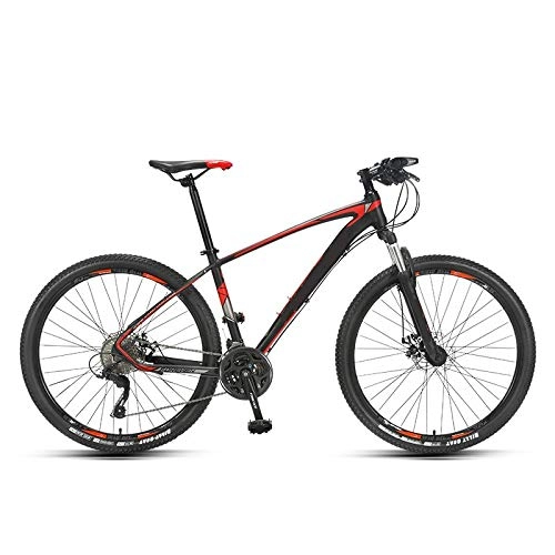 Vélo de montagnes : ndegdgswg VTT 27, 5" 27 vitesses, frein à disque d'huile, alliage d'aluminium, léger, vitesse variable, double absorption des chocs, 27 vitesses, noir, rouge