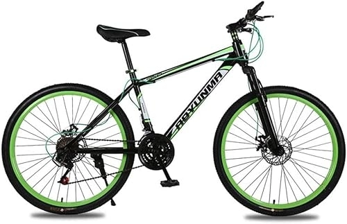 Vélo de montagnes : O·Lankeji VTT pour jeunes adultes - Double frein à disque - Cadre en acier au carbone - 21 vitesses - Roues à rayons de 66 cm - Double suspension