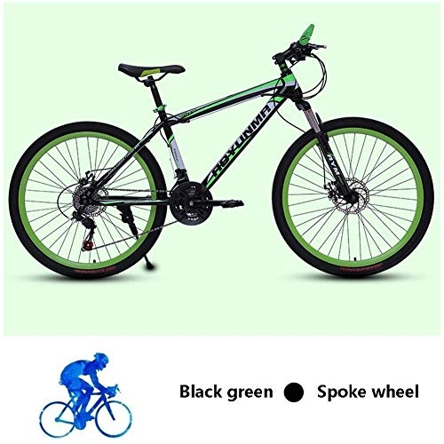 Vélo de montagnes : Pliable Mountain Bike, 26 pouces à vitesse variable adulte vélo, VTT double frein à disque Semi-rigide, en acier au carbone hors route extérieure Ville Cyclisme Voyage AQUILA1125 (Color : Green)