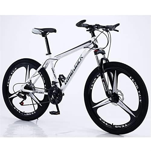 Vélo de montagnes : QCLU Unisexe Mountain Bike, 26 Pouces Mountain Bikes, for Hommes, VTT féminin, avec siège réglable, Freins à Double Disque, Noir et Blanc, 3 Coupe-Roues (Taille : 30-Speed)
