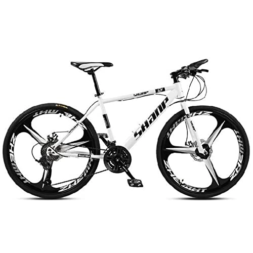 Vélo de montagnes : QCLU VTT, Frein à Double Disque de 24 / 26 Pouces, MTB for Les Adultes, Trekking Vélo Hommes Vélo Vélo à vélo avec siège réglable, Noir, 3 Couper (Color : 21-Speed, Taille : 24 inch)