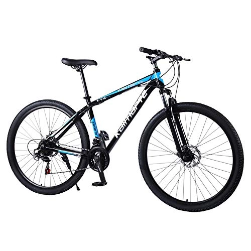 Vélo de montagnes : Qinmo 29 Pouces Cadre Frein Disque Double Alliage d'aluminium Mountain Bike 21 / 24 / 27 Vitesse Variable lve Adulte Vlo de Montagne (Color : 27speed Black Blue)