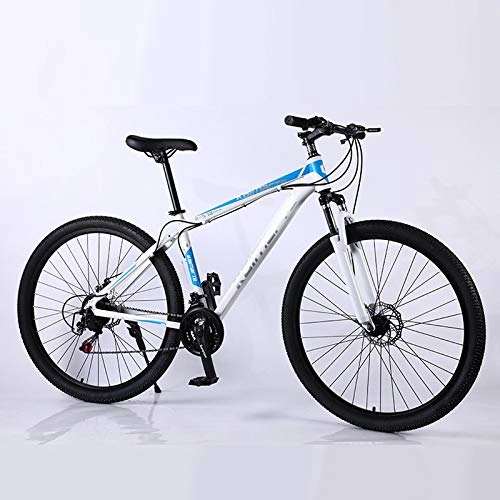 Vélo de montagnes : Qinmo 29 Pouces VTT 21 / 24 / 27 Vitesse VTT en Alliage d'aluminium Ultra-lger Double Bicyclette de Frein Disque vlo de Montagne de Sport de Plein air (Color : 21speed White Blue)