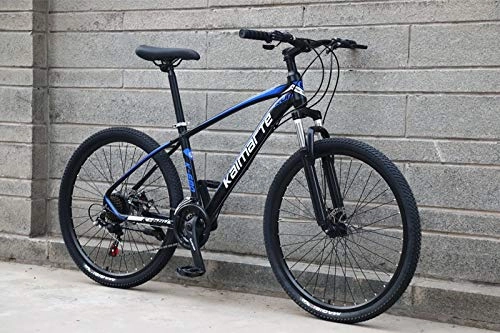 Vélo de montagnes : Qinmo Aluminium Mountain Bike 24 et 26 Pouces Vlo de Montagne Vlo tudiant Vitesse Variable vlo Double Frein Disque VTT (Color : 26 inch Black Blue, Size : 21 Speed)