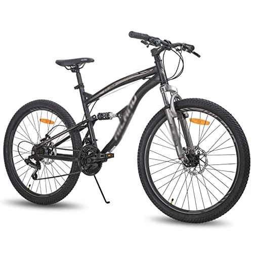 Vélo de montagnes : QYTEC zxc Vélo pour homme Cadre en acier Vitesse VTT Vélo double frein à disque (couleur : noir)