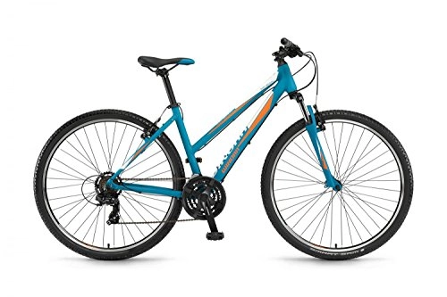 Vélo de montagnes : Roue Winora Sénégal de 'Femme Bleu 28 Orange / Blanc 21 g Cross de trekking, Blau / Orange / Weiß matt