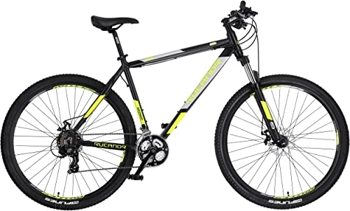 Vélo de montagnes : Rucanor Lux 29 pouces 48 cm pour homme 21G Frein à disque mécanique Noir / jaune