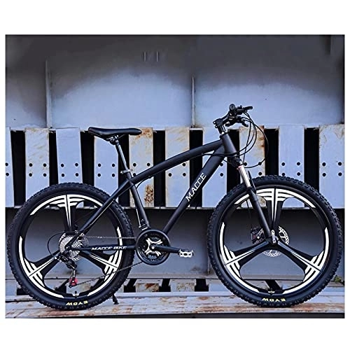 Vélo de montagnes : SHANRENSAN VTT pour adulte - Vélo tout-terrain avec vitesse variable - 24 pouces - 26 pouces - Vélo d'amortissement - Vélo de plein air - Montagne, tout-terrain (noir) 135x20x75cm