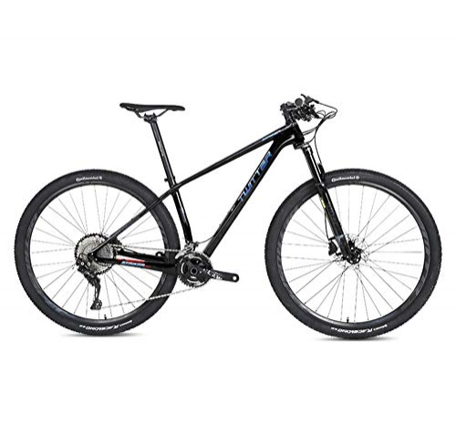 Vélo de montagnes : STRIKERpro Fibre de Carbone Vélo VTT 27.5 / 29 Roue Pouces, 22 / 33 Vitesse 15 / 17 / 19 Cadre de Carbone pour Adultes (Noir), 22speed, 27.5×17