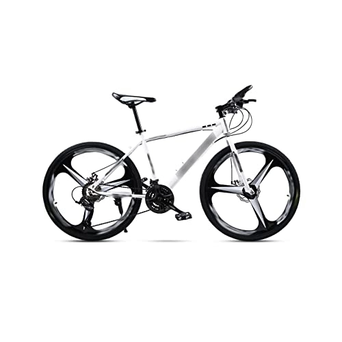 Vélo de montagnes : TABKER Vélo de route VTT adultes hommes et femmes amortisseur vitesse roue unique frein à disque hors route étudiants (couleur : blanc)