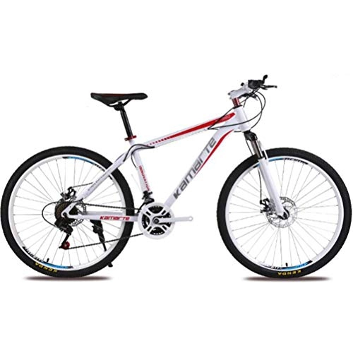 Vélo de montagnes : Tbagem-Yjr 24 Pouces De Vélo De Montagne for Adultes - Ville De Banlieue Vitesse Variable Hardtail Faire du Vélo (Color : White Red, Size : 24 Speed)
