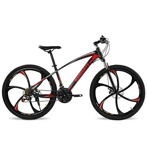 Vélo de montagnes : Tbagem-Yjr 26 Pouces Vélo De Route De La Ville De Roues Vélo VTT for Les Adultes D'amortissement Hors Route (Color : Black Red, Size : 24 Speed)