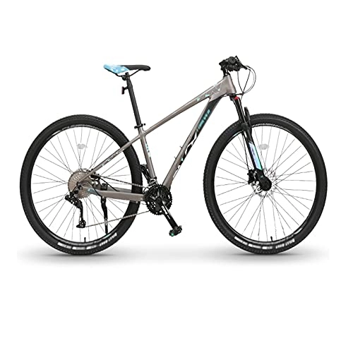 Vélo de montagnes : Tbagem-Yjr Semi-Rigide VTT, 26 Pouces Vélo Tout-Terrain À Vitesse Variable en Alliage D'aluminium (Color : Bleu Gris, Size : 33 Speed)