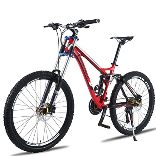 Vélo de montagnes : Tbagem-Yjr Semi-Rigide VTT, 26 Pouces Vélo Tout-Terrain À Vitesse Variable en Alliage D'aluminium (Color : Red, Size : 24 Speed)