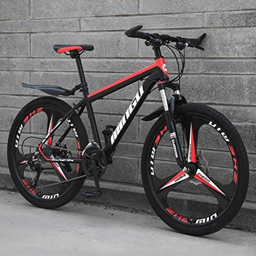 Vélo de montagnes : Tbagem-Yjr Unisexe Vitesse Variable Hors Route Vélos De Montagne - Sports Loisirs VTT Ville Vélo De Route (Color : Black Red, Size : 30 Speed)