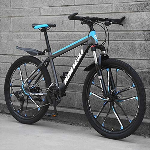 Vélo de montagnes : Tbagem-Yjr VTT for Adultes VTT Mens - Cheval D'amortissement À Double Suspension Vélo De Montagne (Color : Black Blue, Size : 24 Speed)