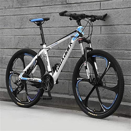Vélo de montagnes : Tbagem-Yjr Vélo De Montagne for Adultes, Hommes Hors Route VTT 26 Pouces Vélo Double Suspension (Color : White Blue, Size : 21 Speed)