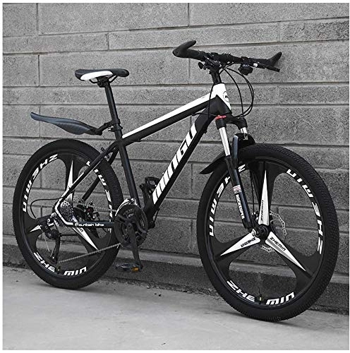 Vélo de montagnes : Varilux VTT pour homme, 66 cm, acier à haute teneur en carbone, VTT avec suspension avant, selle réglable, 21 vitesses, noir à 3 rayons