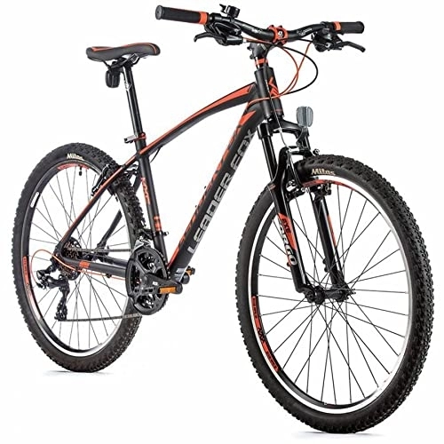 Vélo de montagnes : Velo musculaire vtt 26 leader fox mxc 2022 homme noir mat-orange 8v cadre 16 pouces (taille adulte 160 168 cm)