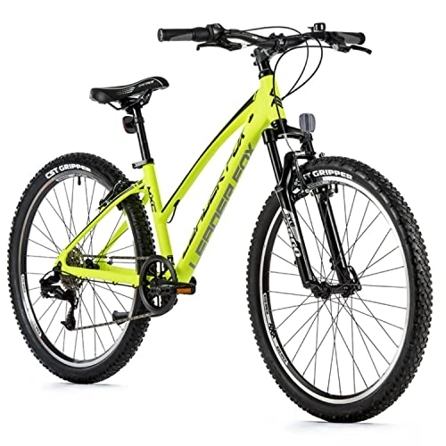 Vélo de montagnes : Velo Musculaire VTT 26 Leader Fox MXC 2023 Femme Jaune Fluo 8V Cadre 18 Pouces (Taille Adulte 170 à 178 cm)