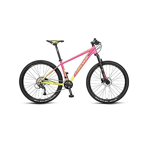 Vélo de montagnes : VTT de montagne 27.5 pouces Cadre d'alliage d'aluminium adulte à 18 vitesses Disque d'huile à 18 vitesses, hors route Vélo à vélo Colors cool pour femmes et hommes Jeunesse / adulte ( Color : Pink )