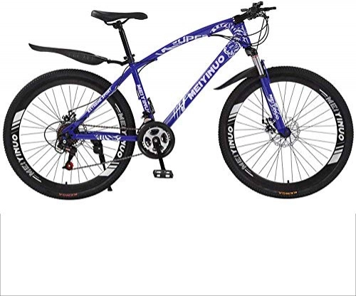 Vélo de montagnes : VTT Macro - 26" - Double frein à disque - Fourche de suspension antidérapante - Pour homme et femme - Bleu - 24 vitesses, bleu, 27 speed