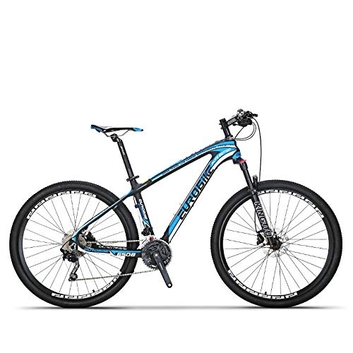 Vélo de montagnes : Vélo d'appartement pour vélo de montagne, vélo à domicile, vélo de montagne, vélo de montagne, poids léger, 27 / 30 vitesses, roue de 27, 5 pouces, frein à disque hydraulique, vélo MTB-30 vitesses, bleu