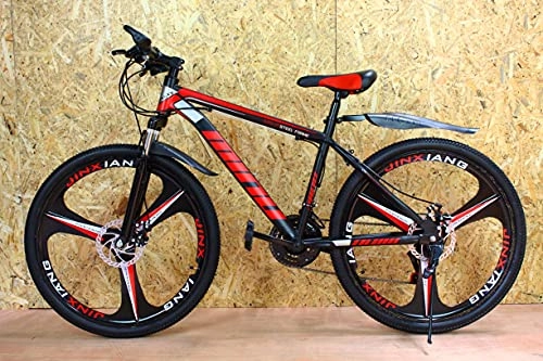 Vélo de montagnes : Vélo de montagne 2021 pour homme et femme, roue 26" 21 vitesses, noir et rouge