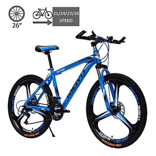 Vélo de montagnes : Vélo de montagne Vélos Gearshift, alliage d'aluminium Double Freins à disques Dirt Bike VTT, 26 pouces 21 / 24 / 27 / 30 Vitesse for Étudiant extérieur AQUILA1125 (Color : E)
