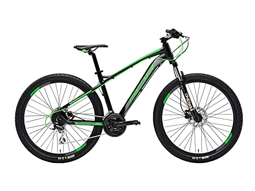 Vélo de montagnes : Vélo VTT adulte Wing RS 27, 5" taille L Shimano Acera 24 V noir vert