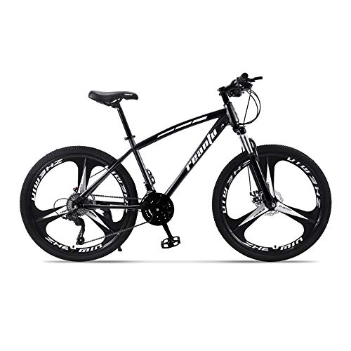 Vélo de montagnes : Vélo, vélo tout-terrain 30 vitesses, VTT 24 / 26", avec siège réglable et cadre en acier à haute teneur en carbone, pour adultes, antidérapant, frein à double disque / D / 159x93cm