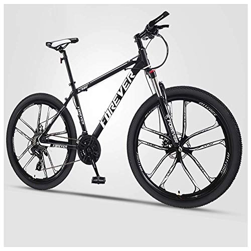 Vélo de montagnes : Vélos de montagne, Adulte 27.5 pouces Hardtail VTT, Vélo de montagne for hommes, double disque de frein, haute teneur en carbone Tout acier Terrain VTT, Vélos Anti-Slip, C 10 Spoke, 21 vitesses KaiKai