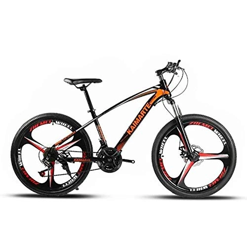 Vélo de montagnes : Vélos Tout-Terrain, 26 Pouces Unisexe Intégrale Suspension Roue VTT 24 Vitesse Haute Teneur en Carbone Cadre en Acier Ultra-léger (Color : Black Orange)