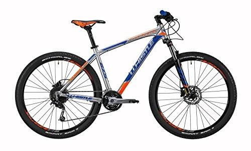 Vélo de montagnes : WHISTLE 'Mountain Bike 27.5 Miwok 1831, 27 Vitesses, Gris / Bleu / Orange Taille l (180 – 195 cm)