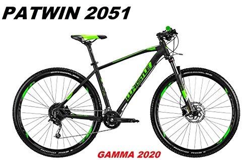 Vélo de montagnes : WHISTLE PATWIN 2051 Roue 29 Shimano Deore 18 V Suntour XCM RL Gamma 2020, Black Neon Green Matt, 43 CM - S