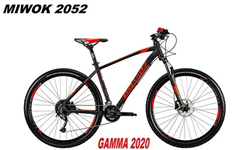 Vélo de montagnes : WHISTLE Vélo Miwok 2052 Roue 27, 5 Shimano Alivio 18 V Suntour XCM RL Gamma 2020, Black Neon Red Matt, 46 CM - M
