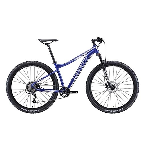 Vélo de montagnes : WJSW Vélos Montagne 9 Vitesses, VTT Semi-rigipour Grandes Roues pour Adultes, vélo Suspension Avant Cadre Aluminium, vélo Montagne, Bleu