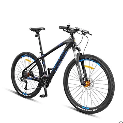 Vélo de montagnes : WND vélo de Montagne en Fibre de Carbone mâle Tout-Terrain vélo à Double Amortissement à Vitesse Variable, Bleu foncé, Autre