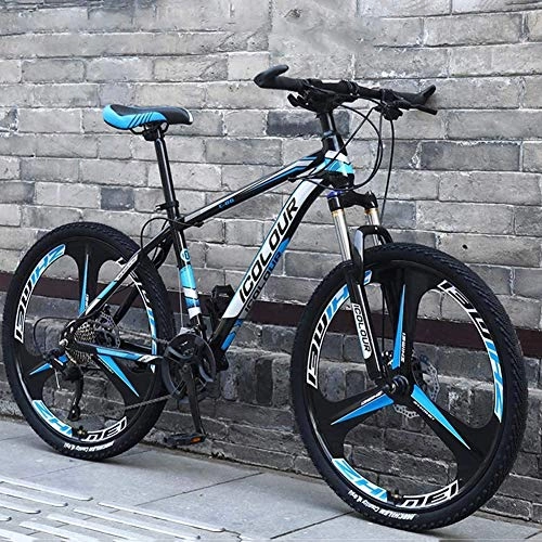 Vélo de montagnes : WSZGR Adulte Vélo VTT, 26 Pouces 24 Vitesse Aluminium Léger Vélo VTT, Hardtail Bike avec Suspension Avant Noir Et Bleu 26" 24-Vitesse