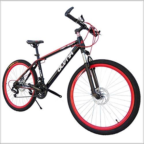 Vélo de montagnes : Xer VTT pour homme, 17", cadre en acier, 21 / 24 / 27 / 30 vitesses, amortisseur entièrement réglable, fourche à suspension avant, rouge, 21 vitesses