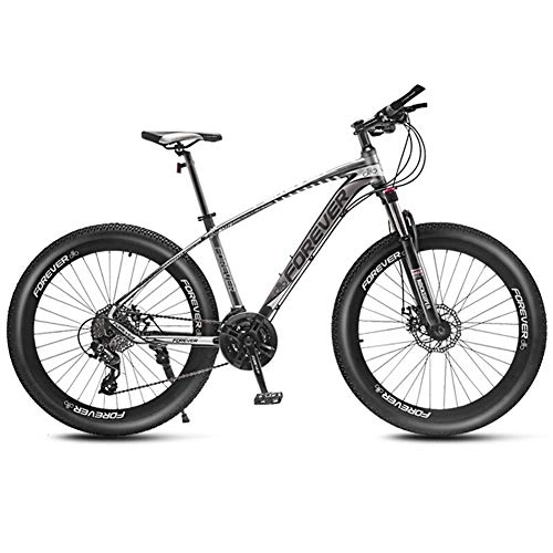 Vélo de montagnes : XHJZ 26 Pouces Mountain Bikes, Fat Tire Disque de Frein Mountain Trail vlo, VTT Hardtail 24 / 27 / 30 / 33 Vitesse, Cadre en Alliage d'aluminium, D, 24 Speed