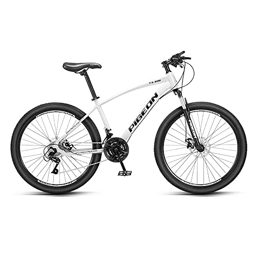 Vélo de montagnes : Yirunfa VTT Vélo 26 Pouces MTB, 21 Vitesses pour Adulte - Vélo D'extérieur - Double Frein à Disque - Selle Réglable - Cadre en Acier à Haute Teneur en Carbone, Amortisseur épaissi