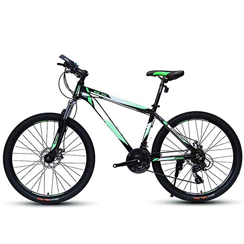 Vélo de montagnes : YUANP Vélos De Montagne Vélo Semi-Rigide pour Adulte à Cadre en Acier à Haute Teneur en Carbone à 24 Vitesses Vélo De Montagne Tout Terrain pour Hommes Vélos Antidérapants, Green-24inches