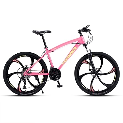 Vélo de montagnes : zcyg VTT VTT pour Les Femmes, 21 Vitesses avec Suspension Fork, 24 / 26 Pouces VTT pour Les Jeunes / Femmes Bike pour Femmes(Size:24inch, Color:Rose)