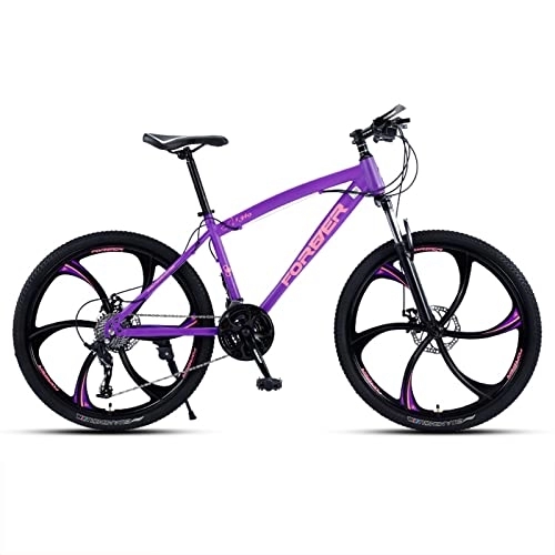 Vélo de montagnes : zcyg VTT VTT pour Les Femmes, 21 Vitesses avec Suspension Fork, 24 / 26 Pouces VTT pour Les Jeunes / Femmes Bike pour Femmes(Size:24inch, Color:Violet)