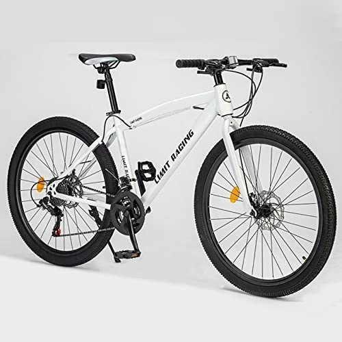 Vélo de montagnes : zcyg VTT VTT, Roues 24 / 26 Pouces, 24 Vitesses, Cadre en Acier, Freins Avant Et Arrière(Size:26inch, Color:Blanc)