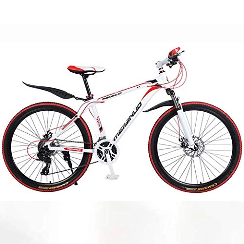 Vélo de montagnes : ZTYD Montagne 26po 27 Speed ​​Bike pour Adulte, léger en Alliage d'aluminium Plein Cadre, Suspension des Roues Avant de vélos Hommes, Frein à Disque, Rouge, A